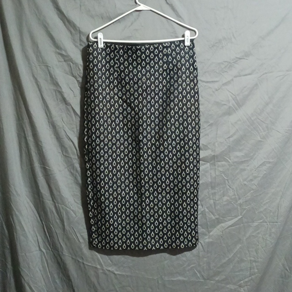 XOXO long jacquard pencil skirt
